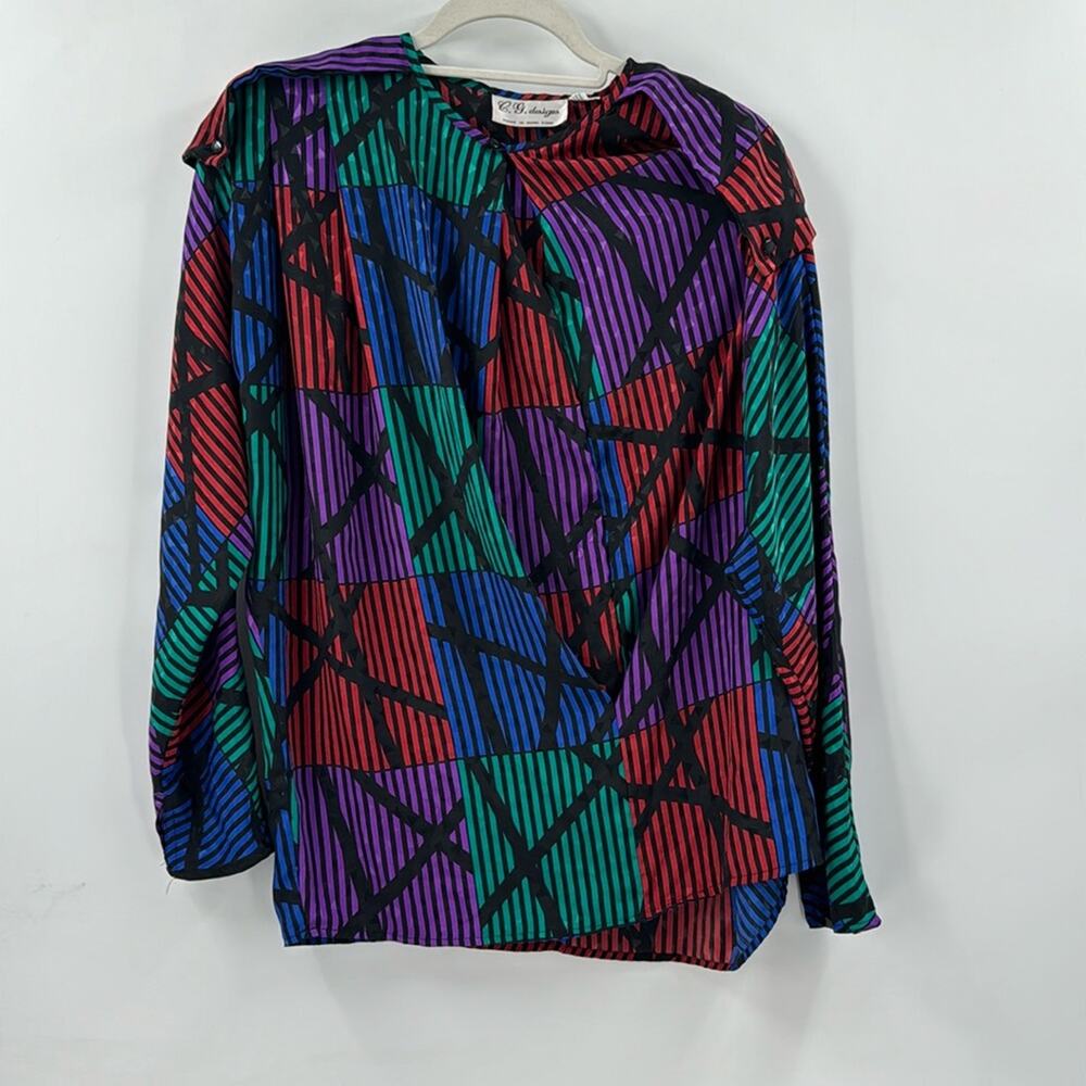 Vintage 80s Abstract Blouse